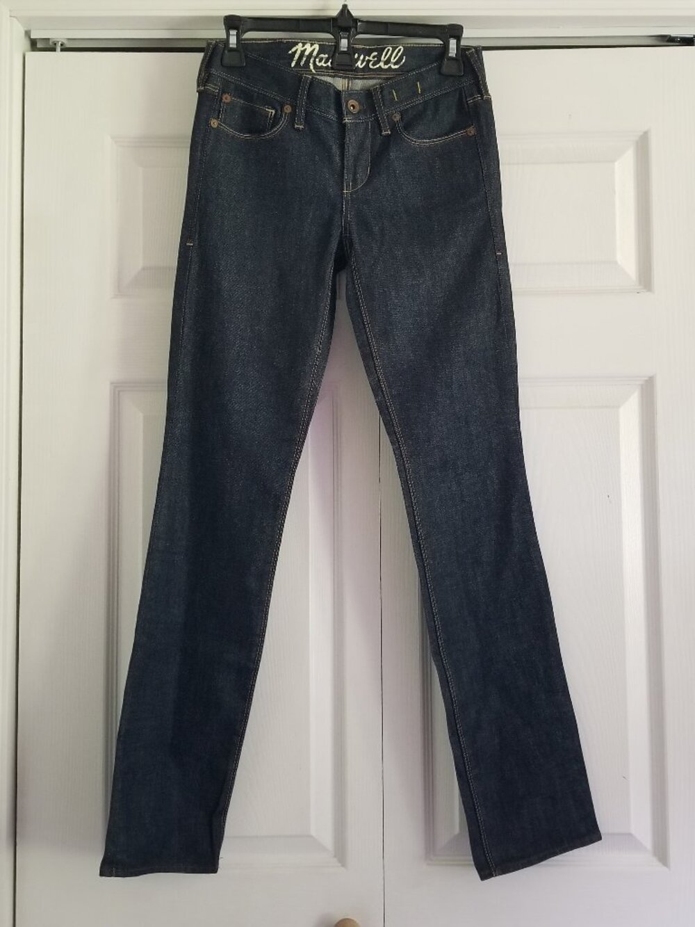 Madewell Women's Jeans 24x32 Dark Blue Wash Rail Straight NWT Pockets